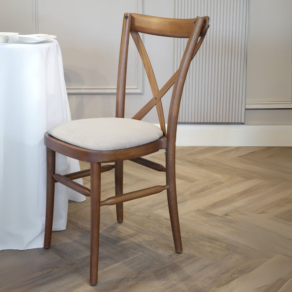 Cross Back Chair Brown
