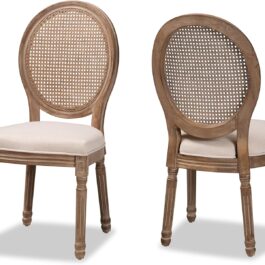 Louis Chairs with mesh back rest Brown
